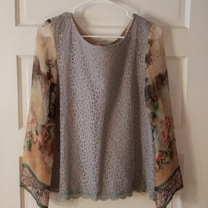 Sundance Catalog silk and lace top.